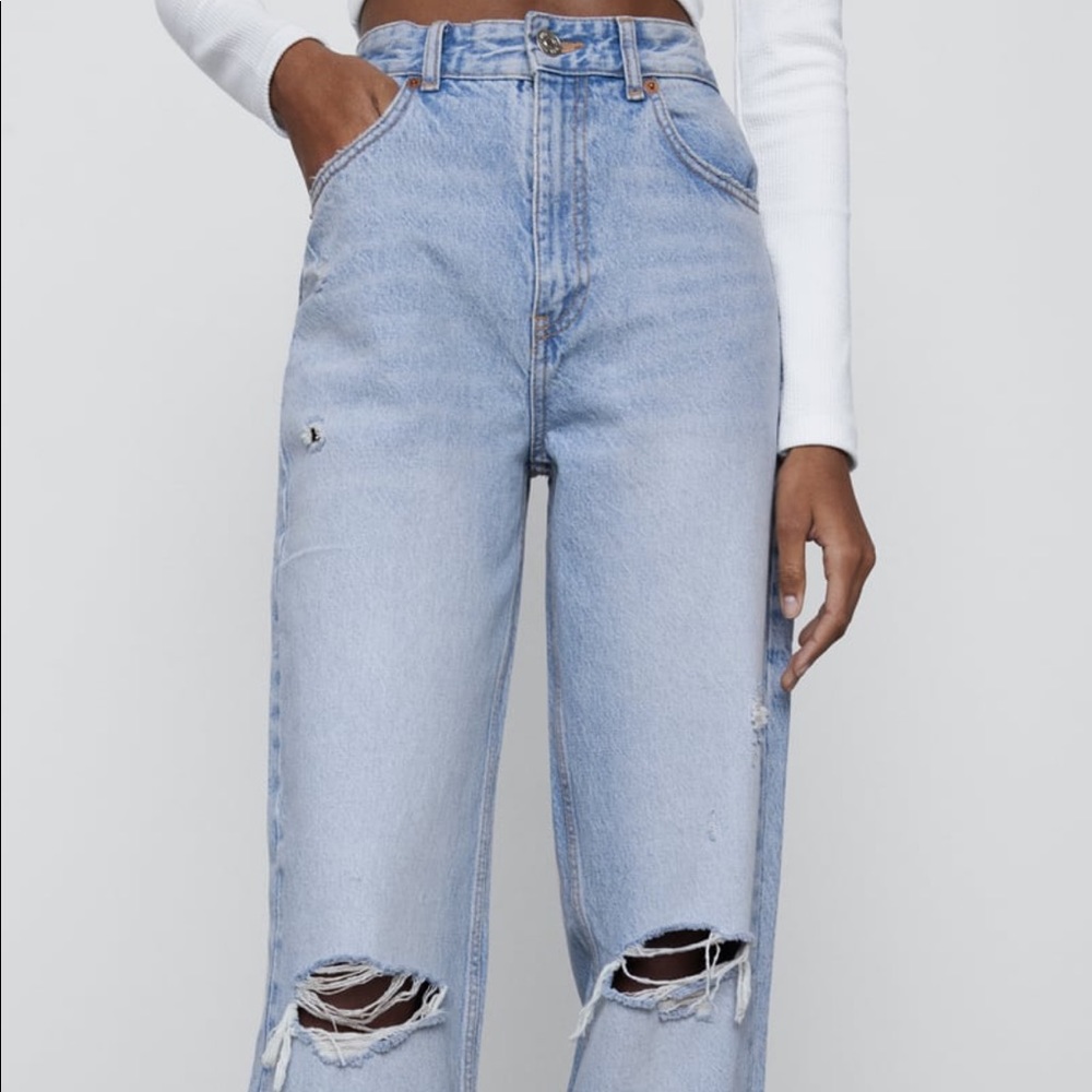 Zara Wide Leg Full Length Jeans